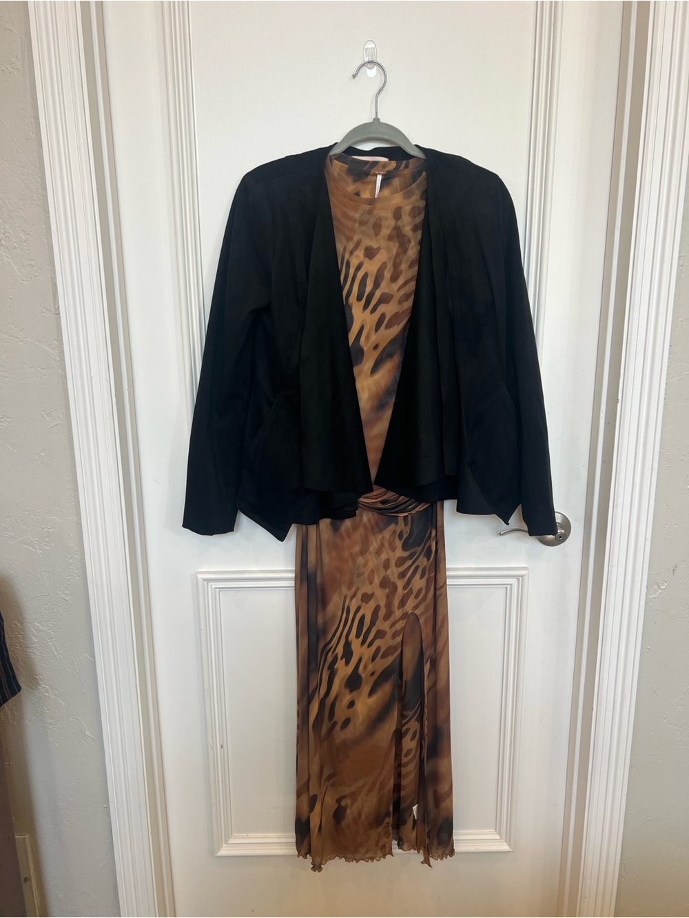 NWT Free People Gianni Dress and Hutch Faux Suede Draped Jacket Bundle.
